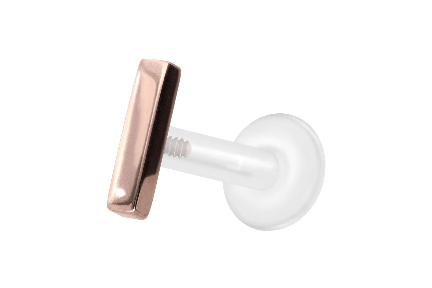 PTFE Labret Piercing mit Innengewinde + Titan-Aufsatz BALKEN